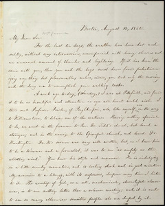 Thumbnail for Letter from William Lloyd Garrison, Boston, [Mass.], to Wendell Phillips Garrison, August 10, 1862