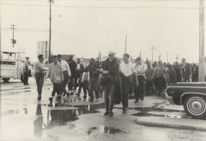 Marchers crossing the street in Montgomery during the Selma to Montgomery March.