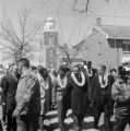 Marchers preparing to line up on Sylvan Street in downtown Selma, Alabama, before the start of the Selma to Montgomery March.