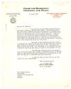 Letter from W. E. B. Du Bois to George Padmore