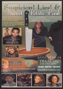 Flyer: Suspicion! Lies! & Sweet Potato Pies!