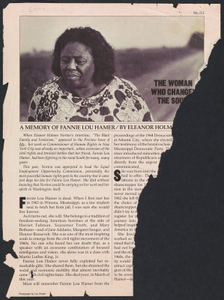 "The Woman Who Changed the South: A Memory of Fannie Lou Hamer"