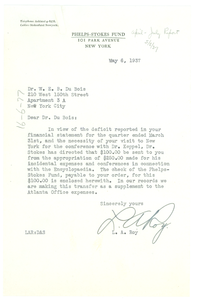 Letter from Phelps-Stokes Fund to W. E. B. Du Bois