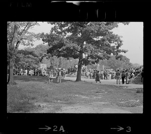 Crowd at Black student rally in Franklin Park