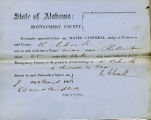 Montgomery County, Alabama Slave Holder Affidavits: March 7, 1861