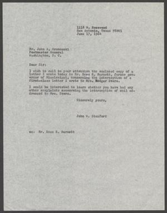 Letter from John W. Stanford to John A. Gronouski, June 17, 1964