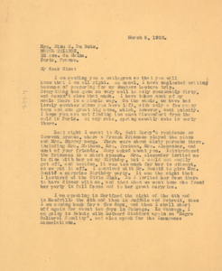 Letter from W. E. B. Du Bois to Nina Du Bois