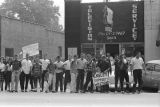 Students protesting the integration of Woodlawn High School in Birmingham, Alabama.