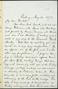 Letter from William Lloyd Garrison, Roxbury, [Mass.], to Wendell Phillips Garrison, May 30, 1875