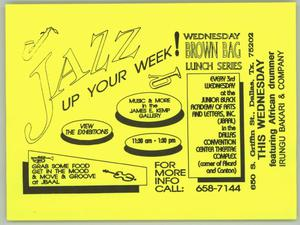 Flyer for Jazz up your week!