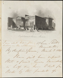 Thumbnail for Letter from George Thompson, Manchester, [England], to William Lloyd Garrison, 1841 March 3