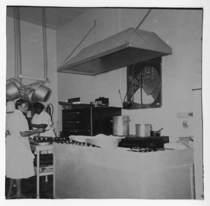 Photograph of the kitchen in the new high school cafeteria, Manchester, Georgia, 1952