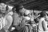 Thumbnail for Audience in the bleachers at a baseball game, probably in Montgomery, Alabama.