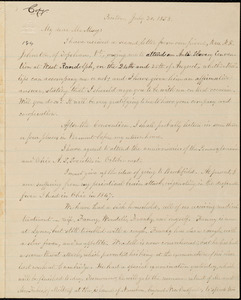 Copy of letter from William Lloyd Garrison, Boston, [Mass.], to Samuel May, July 20, 1858