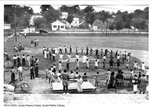 Girls and boys playing at Rosewood Park