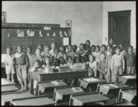 African-American Students Class Portrait in Classroom Elementary School Age