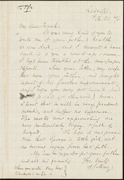 Letter to] My dear Frank [manuscript