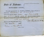 Montgomery County, Alabama Slave Holder Affidavits: November 30, 1860