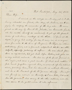 Thumbnail for Letter from William Lloyd Garrison, West Randolf, [Vt.], to Helen Eliza Garrison, Aug. 26, 1858