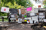 Fence in Lafayette Square across from the White House on Juneteenth, a few days after the Black Lives Matter Protest in Washington, D.C.