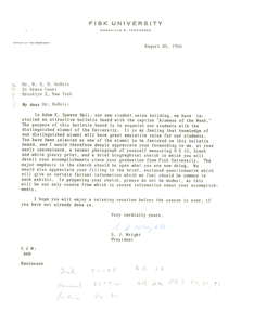 Letter from Fisk University to W. E. B. Du Bois