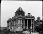 The Brazil pavilion nearing completion for the fair