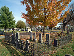 Scene at Mount Hebron Cemetery, which is actually a complex of five adjoining graveyards, including one in which Confederate dead from the U.S. Civil War of the 1860s are interred, in Winchester, Virginia