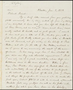 Letter from William Lloyd Garrison, Boston, [Mass.], to Samuel Joseph May, Jan. 8, 1858