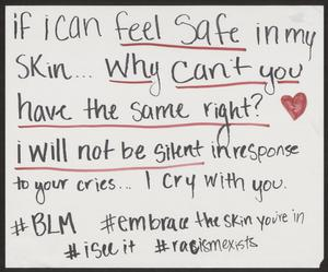 White "If I Can Feel Safe in My Skin..." poster