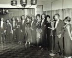 Group photograph at a social event