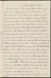 Letter from Richard Davis Webb, Dublin, [Ireland], to Maria Weston Chapman, Sept. 15, 1871