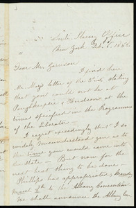 Letter from Susan Brownell Anthony, Anti-Slavery Office, New York, to William Lloyd Garrison, Feb. 6, 1858