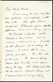 Letter to] Dear Miss Weston [manuscript