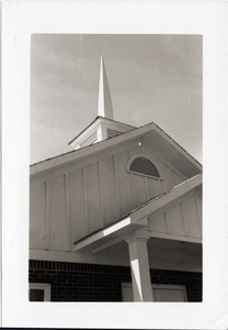 Antioch Church (Blue Mountain, Miss.) after reconstruction (view of the front and spire)