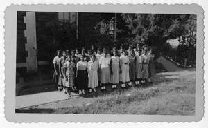 Photograph of African American home economics students, Manchester, Georgia, 1953