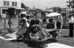 Neighbors attending a block party, Los Angeles, 1987