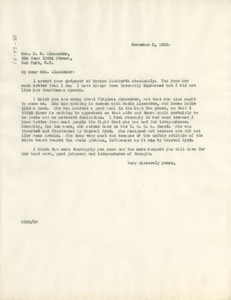 Letter from W. E. B. Du Bois to Mrs. Alexander