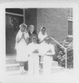 First Communion group on stairs