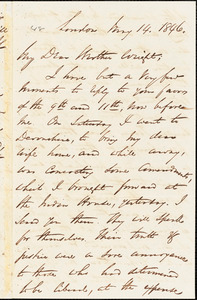 Letter from George Thompson, London, [England], to Henry Clarke Wright, 1846 May 14