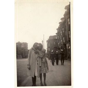 "Winnie" Irish and Phyllis pose together on Tremont Street