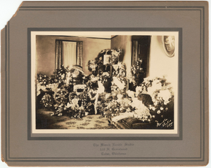 Photographic print of funeral floral arrangements for Samuel M. Jackson Jr.