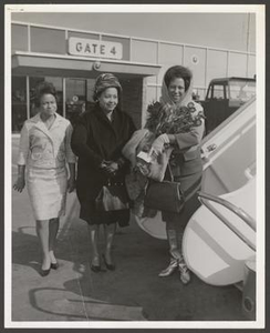 Constance Feaster Next to Airplane Stairs