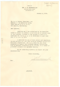 Letter from J. A. Somerville to the NAACP Los Angeles branch