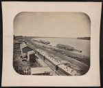 Springfield block, passenger depot, sheds and yard for Army horses, I.C.R.R., levee of Ohio River, Kentucky