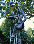 Statue of Auguste Bertholdi, sculptor of the Statue of Liberty, a gift to the Ellis Island library at the great immigration station, Jersey City, New Jersey