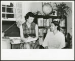 Photograph of Anne Braden interviewing Rosa Parks