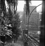 Angels Flight Cable Cars Passing, Bunker Hill, Los Angeles, ca. 1969