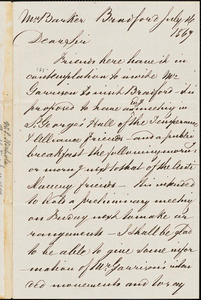 Letter from W.S. Nichols, Bradford, [England], to Thomas Holiday Barker, 1867 July 16