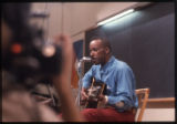 James "Son" Thomas, Pat Thomas, Ray Lum, Joe Cooper, William R. Ferris. Performance at Yale, American Folklife Festival in Washington, D.C., filming life in Leland, Miss., 1974.(Box 10 Ferris 034)