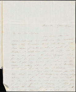 Letter, [Hamilton, Massachusetts], to Maria Weston Chapman, 1838 Septem[ber] 19